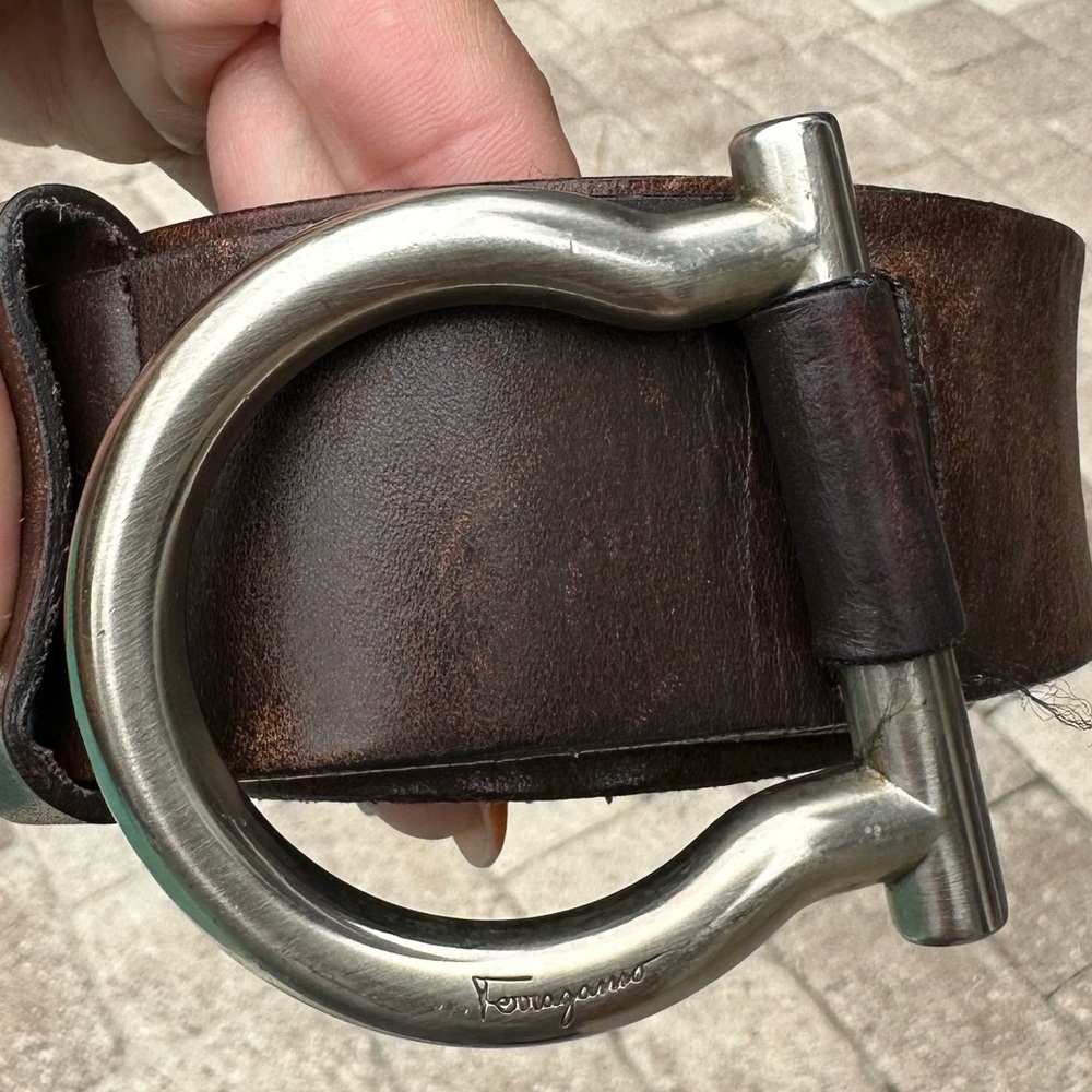 Salvatore Ferragamo Brown Leather Men's Belt